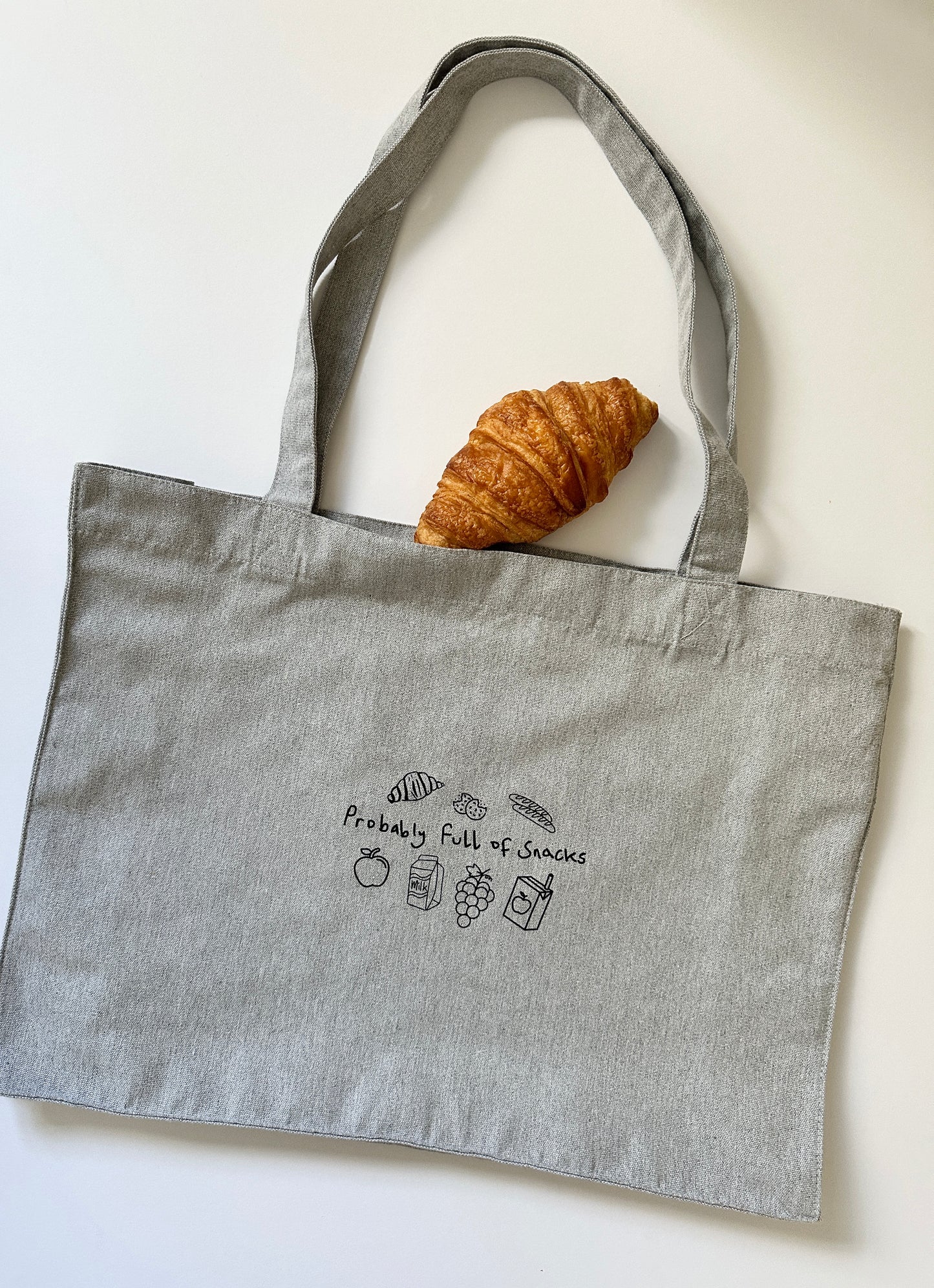 Grey snack tote bag