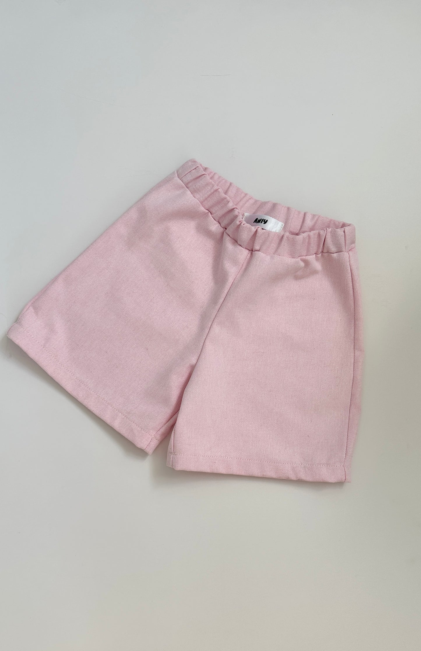 Pink denim shorts