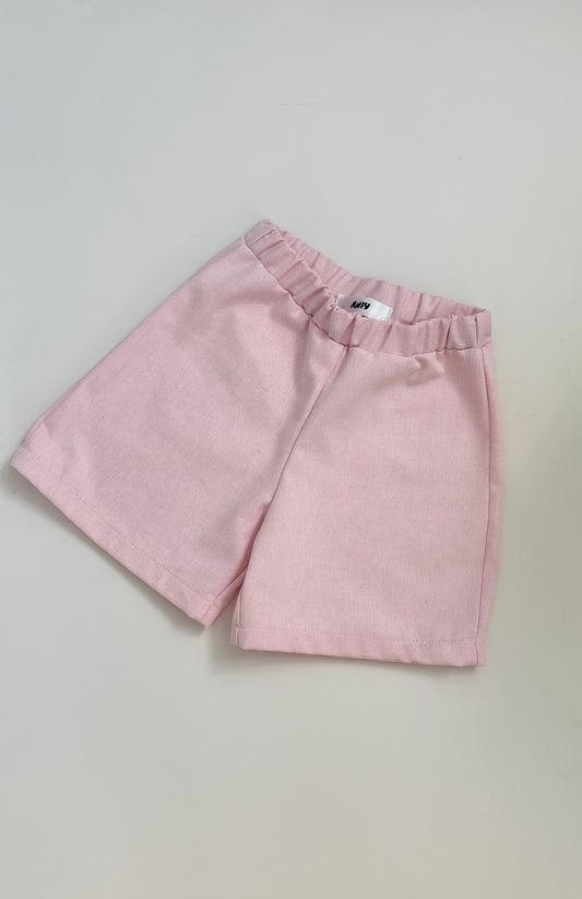 Pink denim shorts