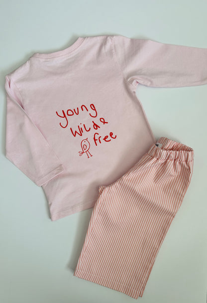 Light pink striped trousers