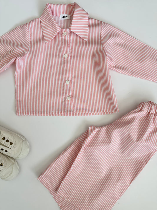 Light pink striped trousers