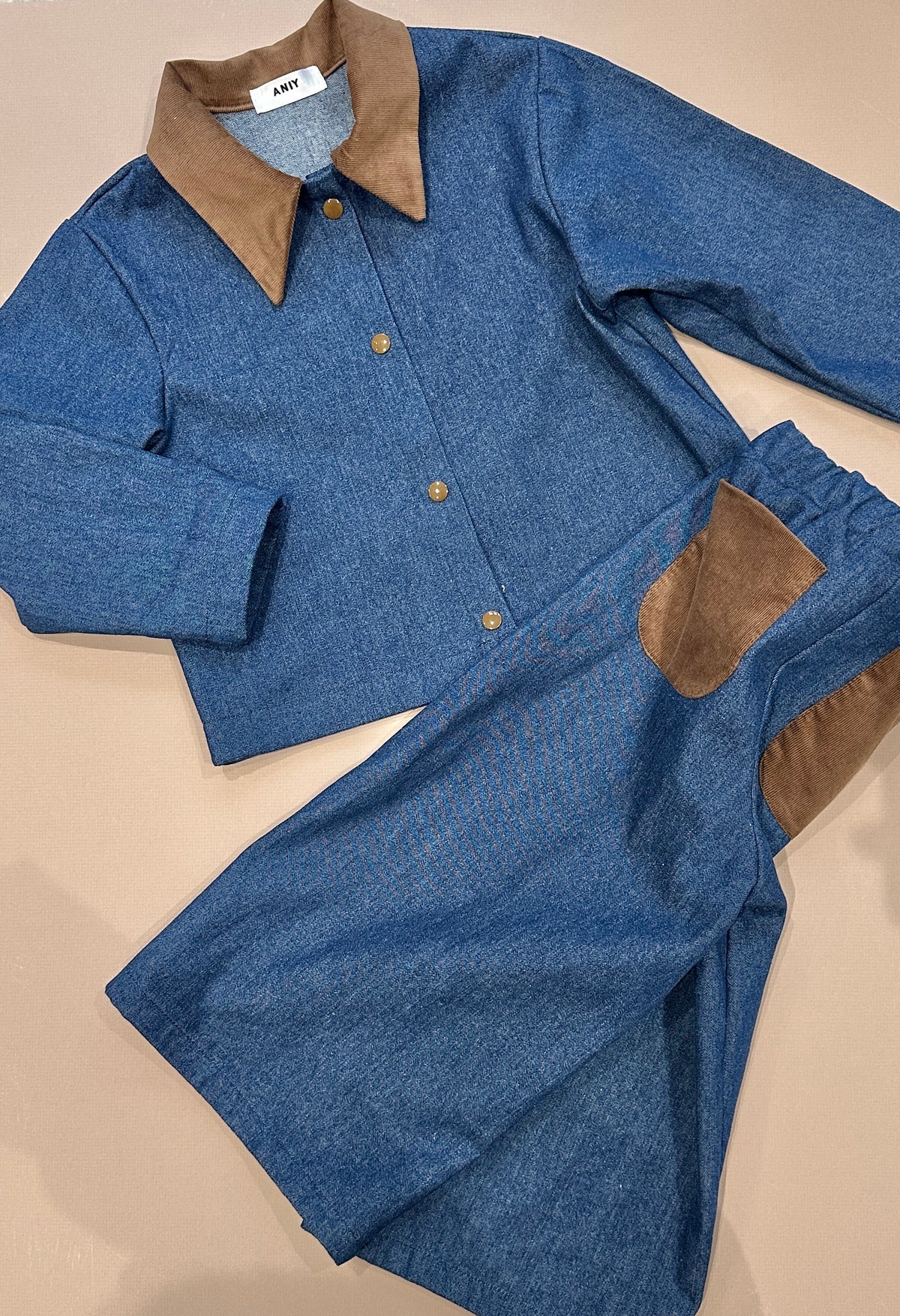 Dark denim contrast trousers