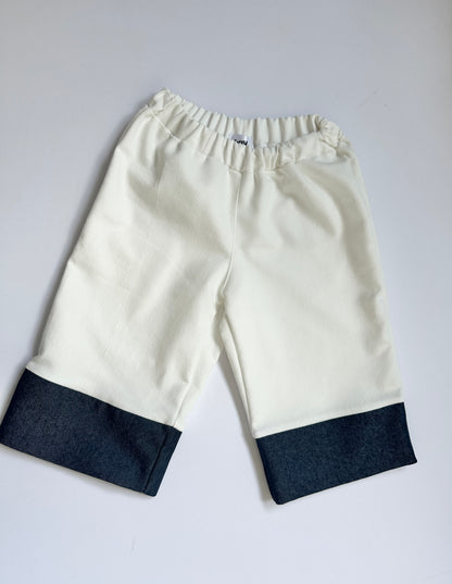 Contrast ivory denim