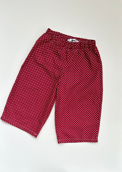 Burgundy polko dot trousers