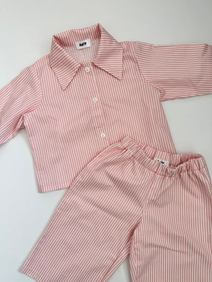 Light pink striped trousers
