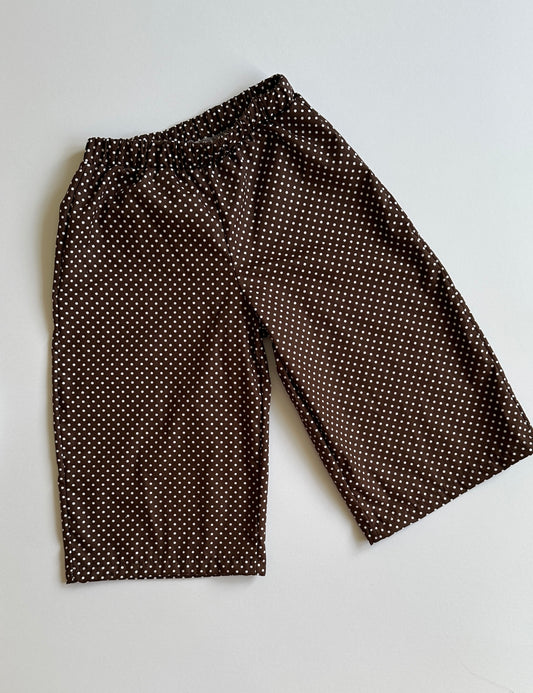 Brown polka dot trousers