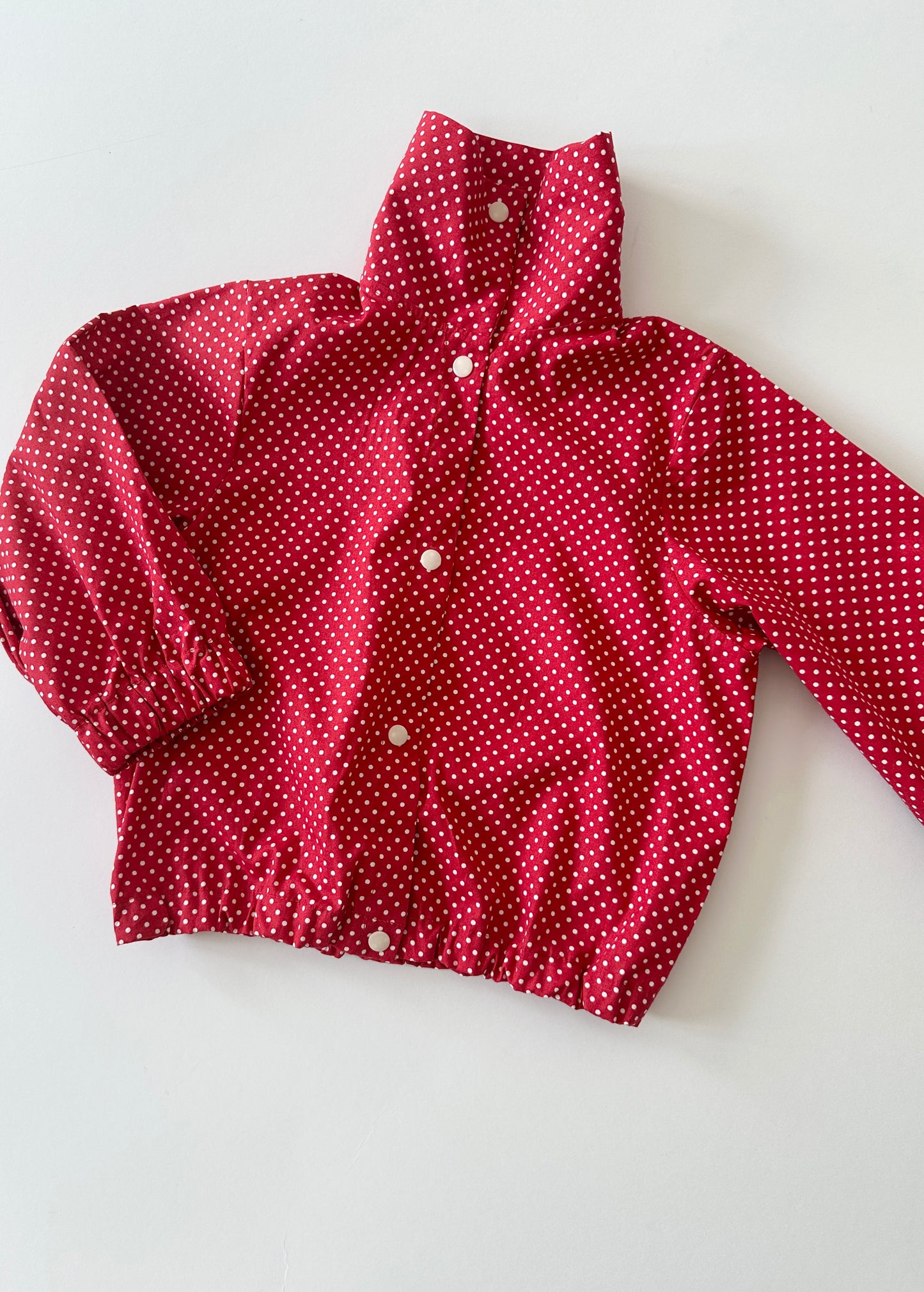 Red polka dot bomber