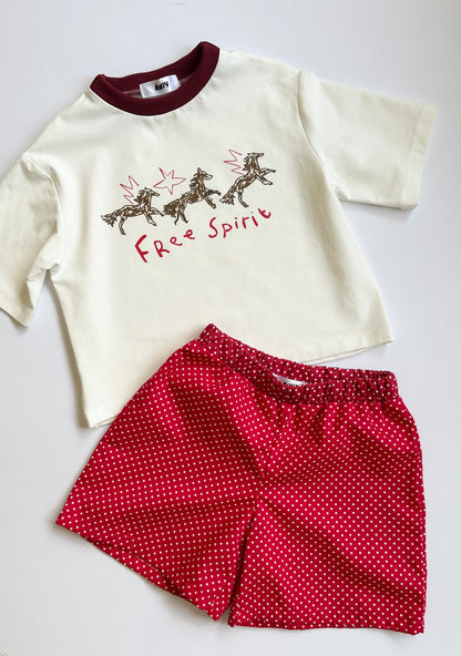 Red polka dot shorts