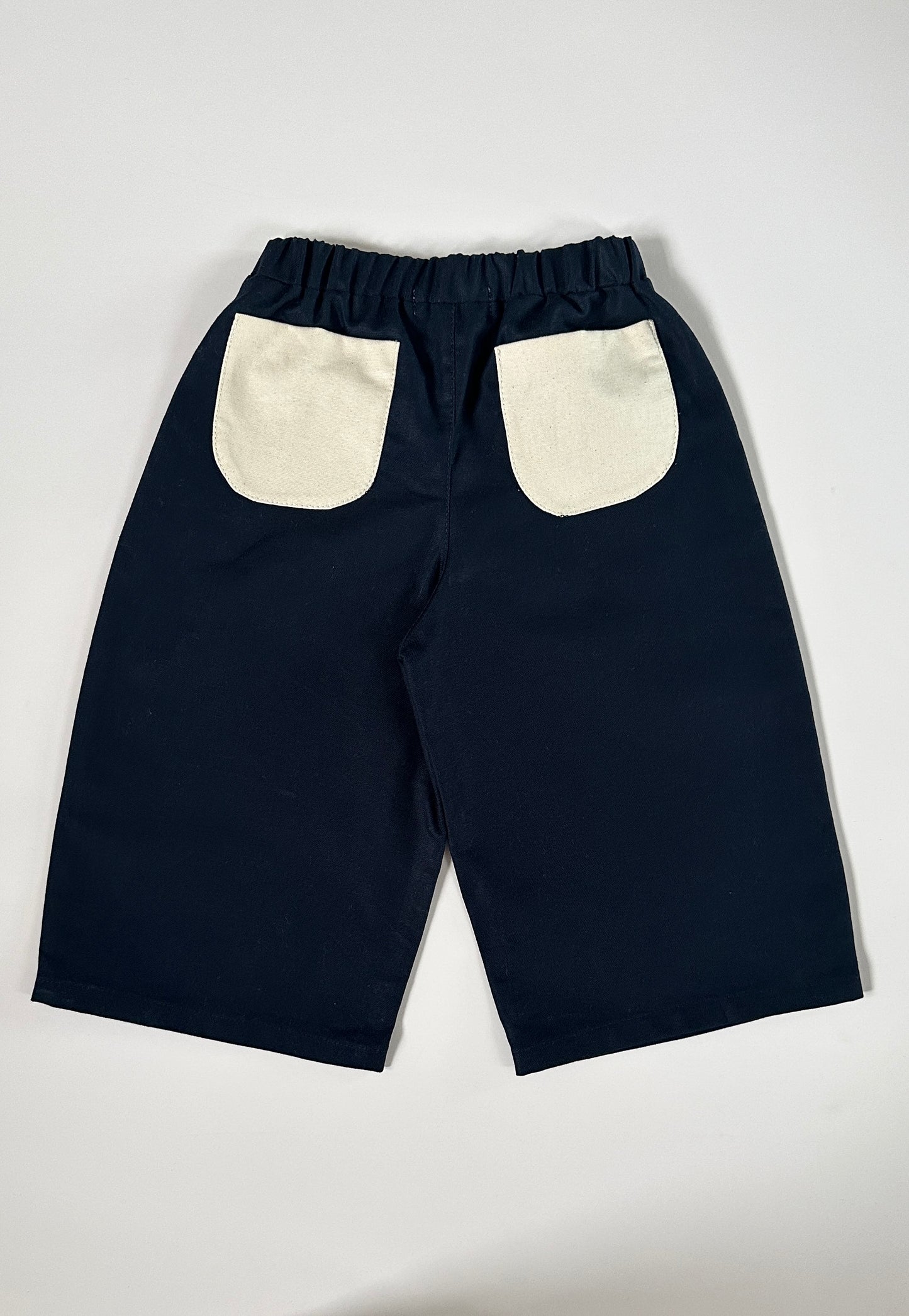 Navy contrast pocket trousers