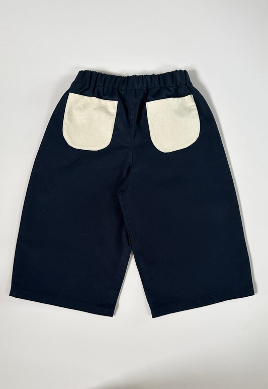 Contrast navy trousers