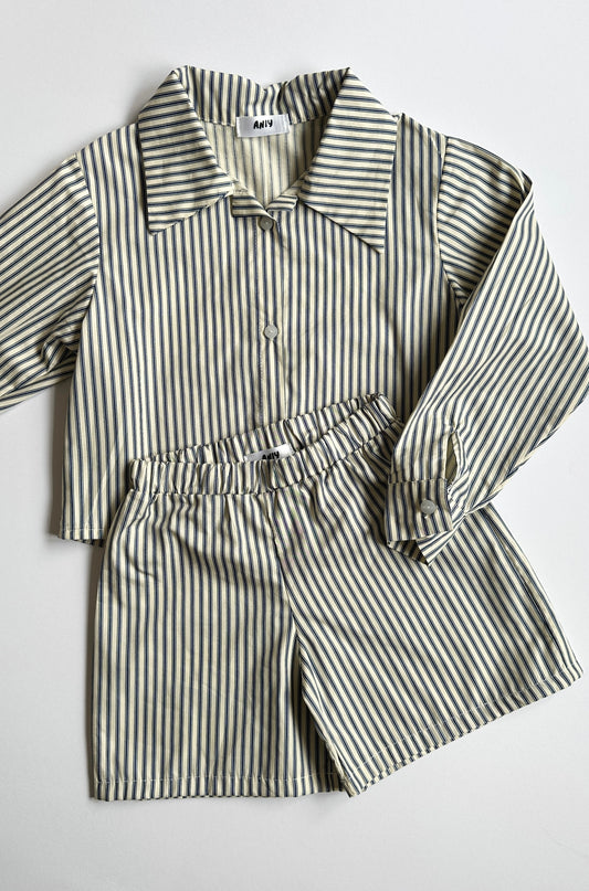 Navy stripe shirt