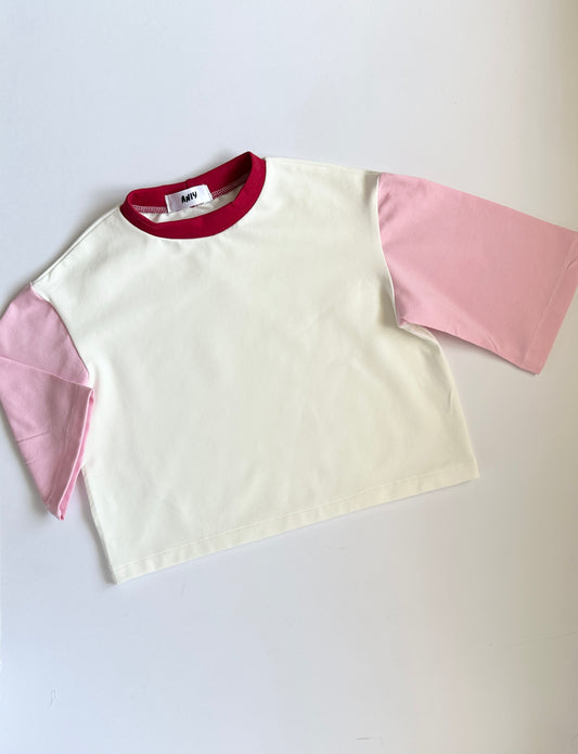 Contrast pink top