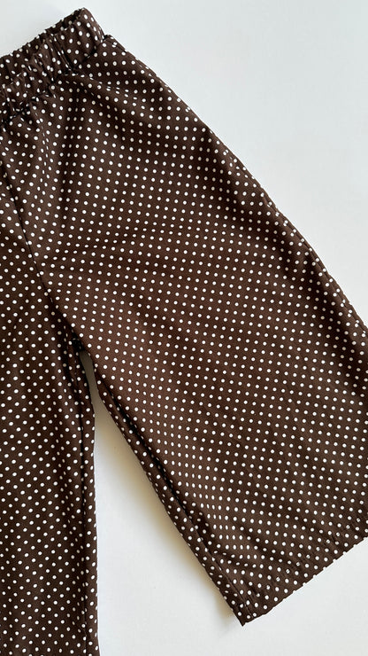 Brown polka dot trousers