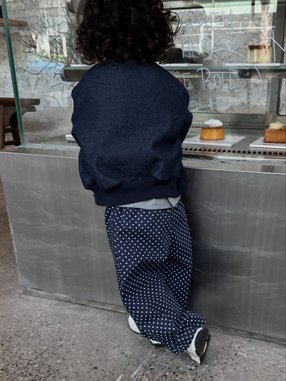 Navy polko dot trousers