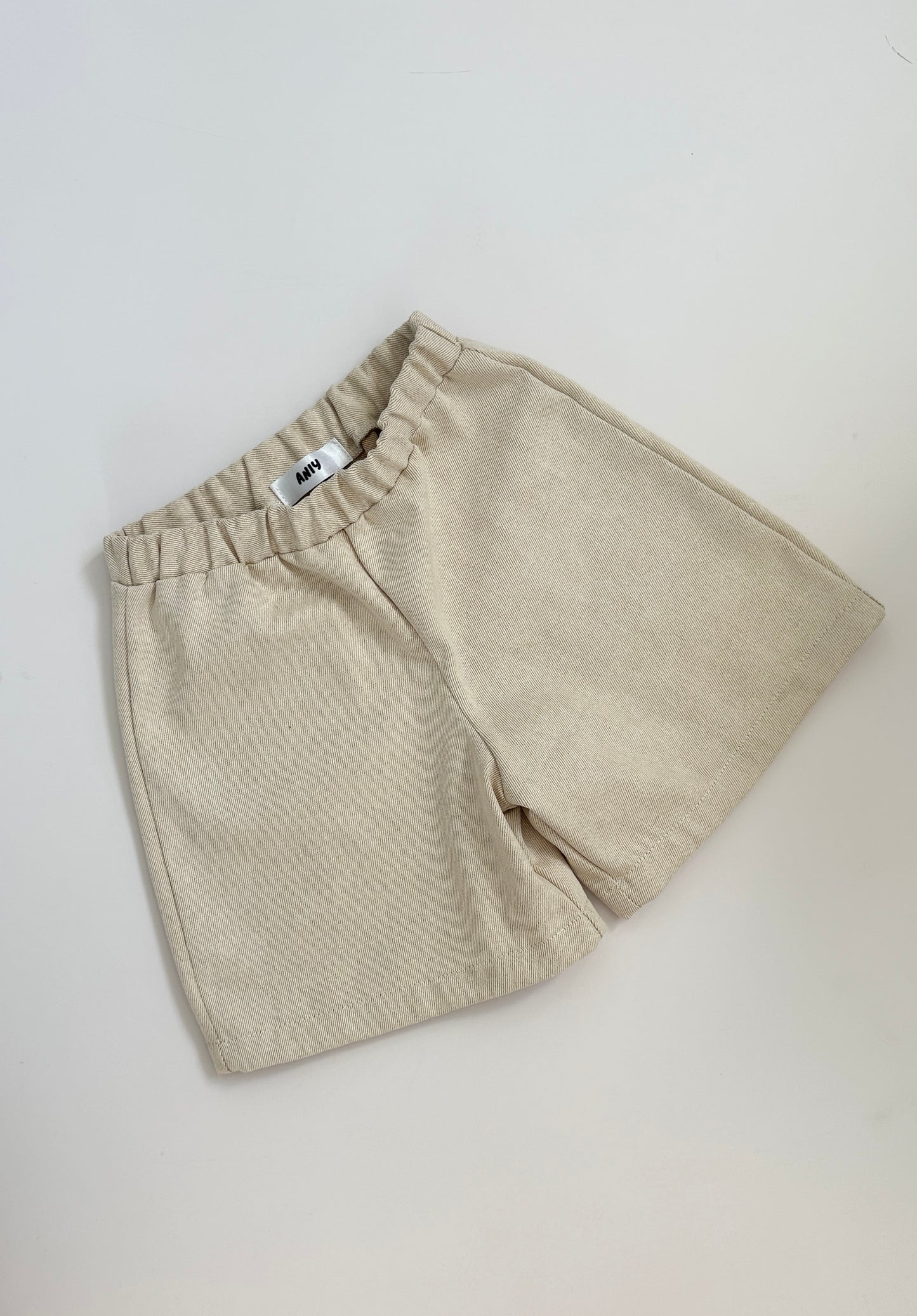 Beige denim shorts