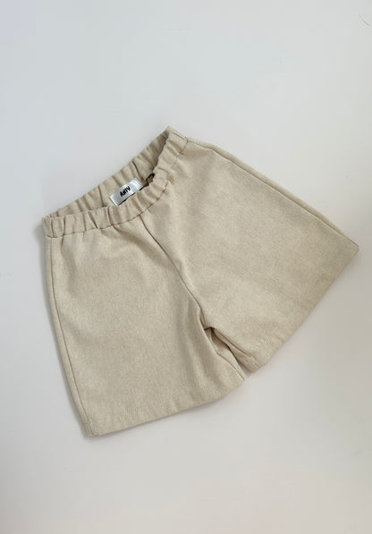 Beige denim shorts
