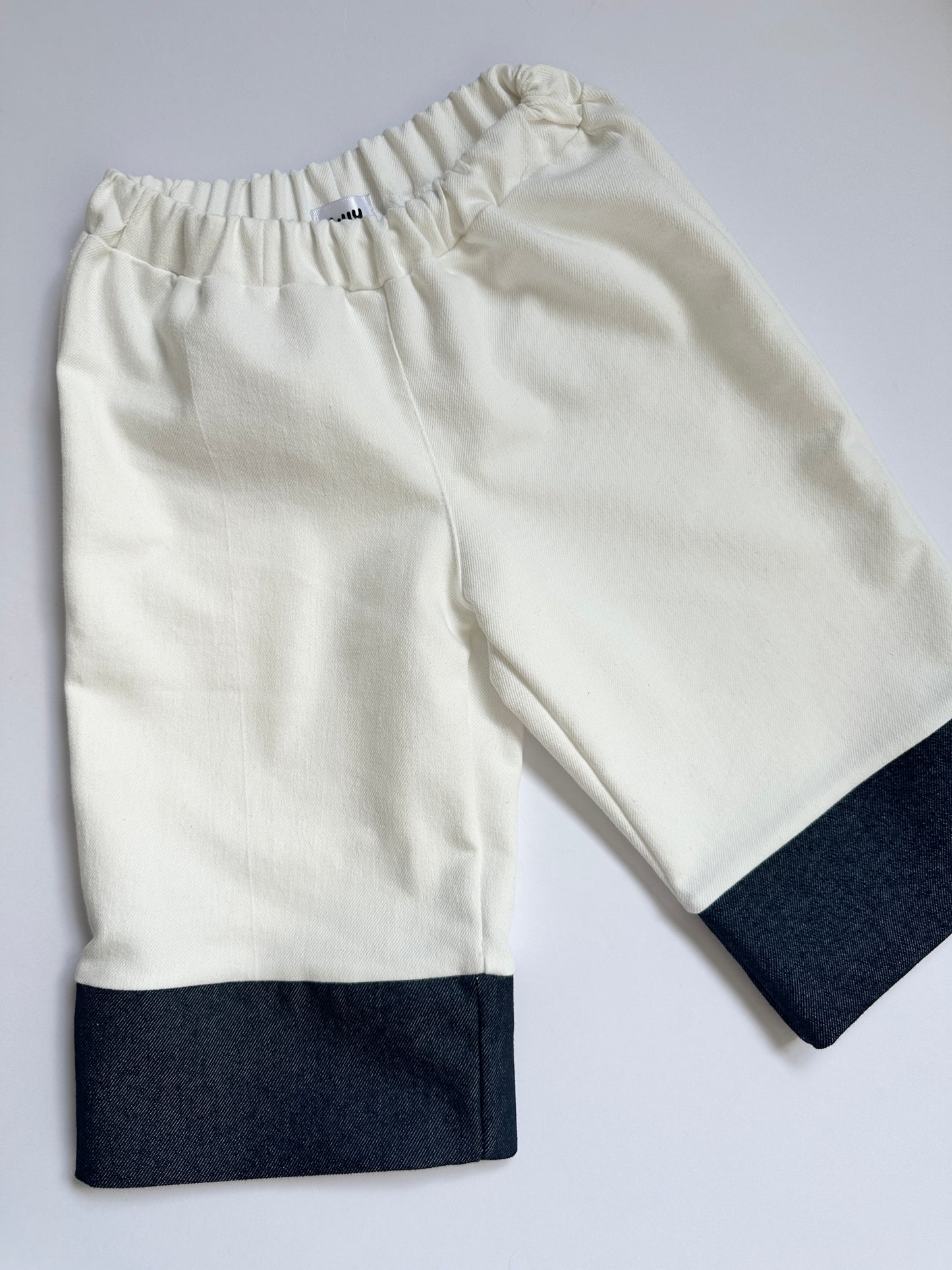 Contrast ivory denim