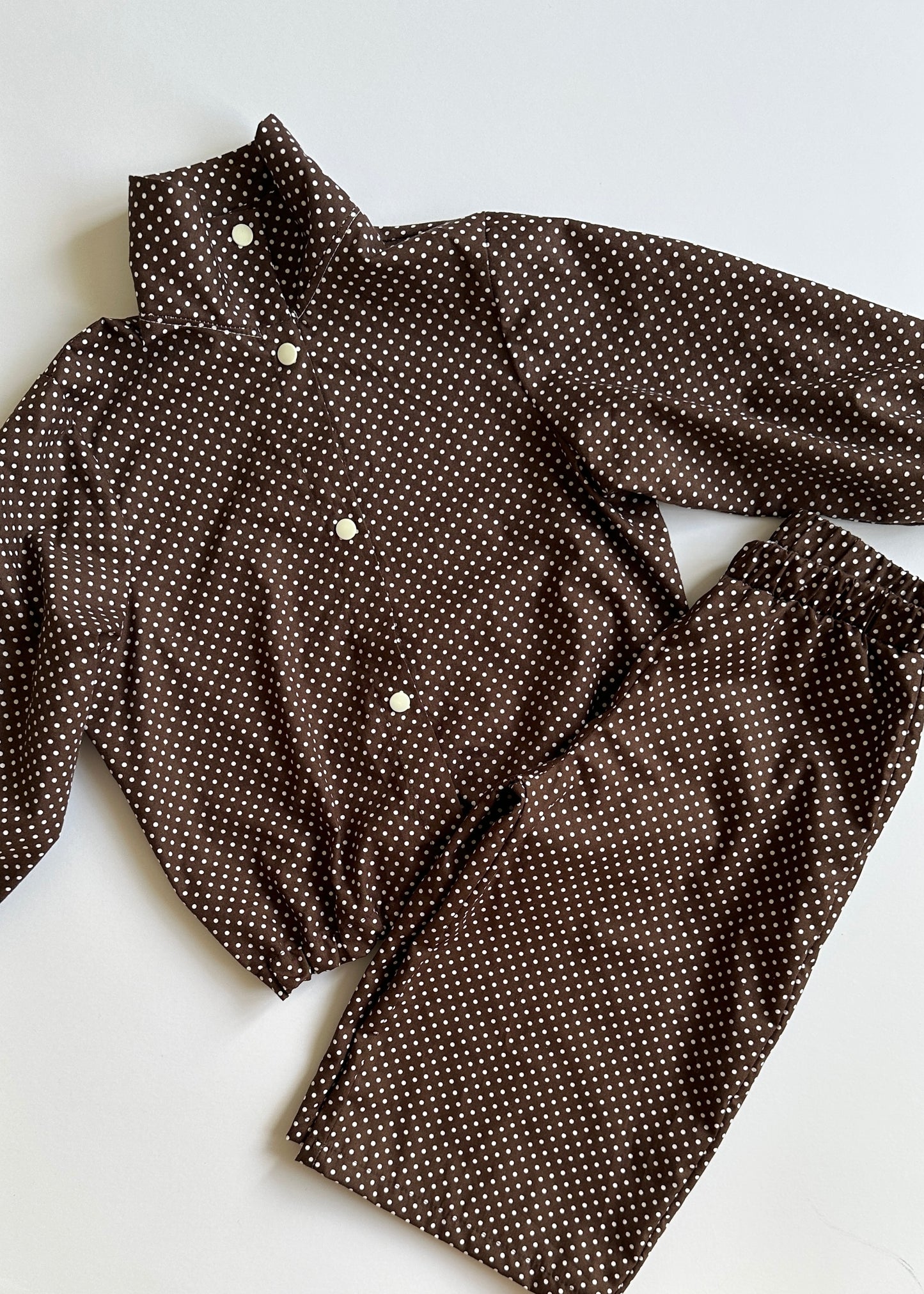 Brown polka dot bomber