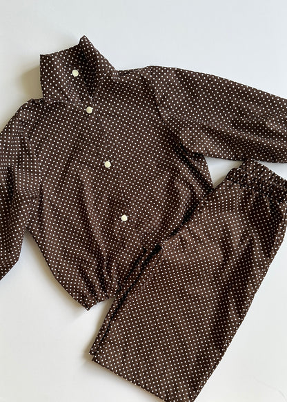 Brown polka dot bomber