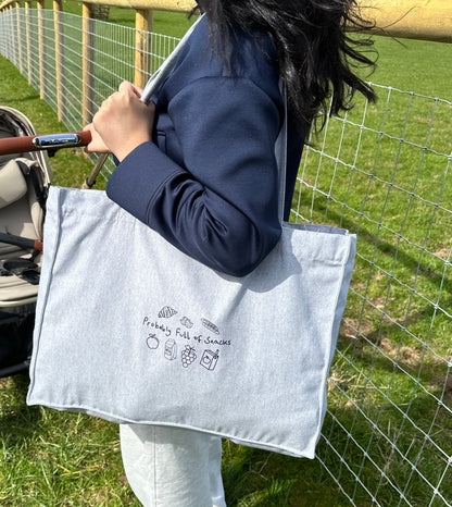 Grey snack tote bag