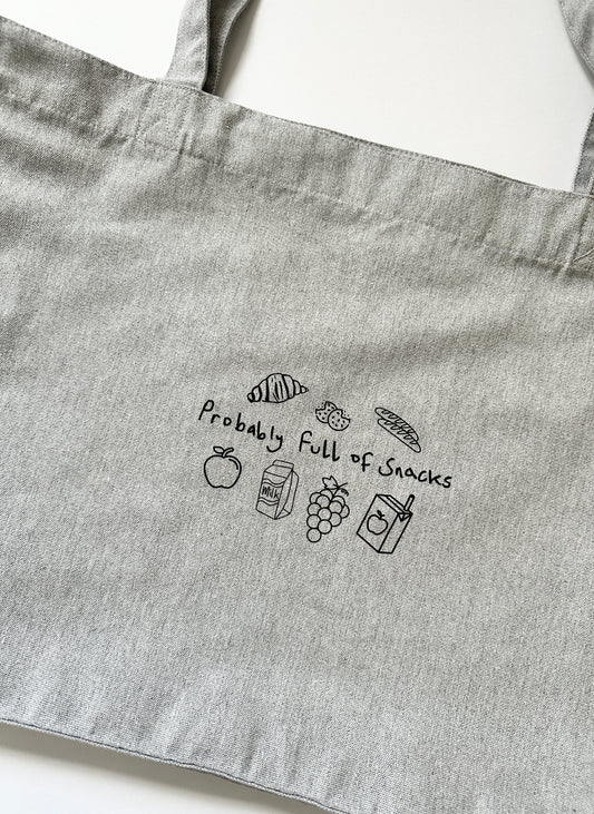 Grey snack tote bag