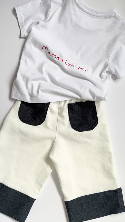 Contrast ivory denim