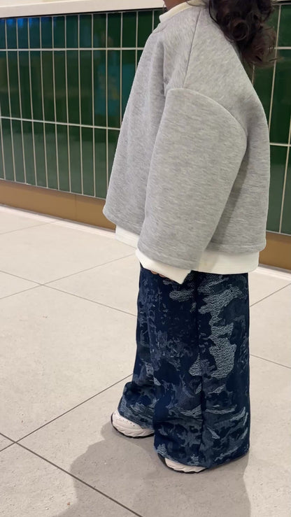 Patterned denim jeans